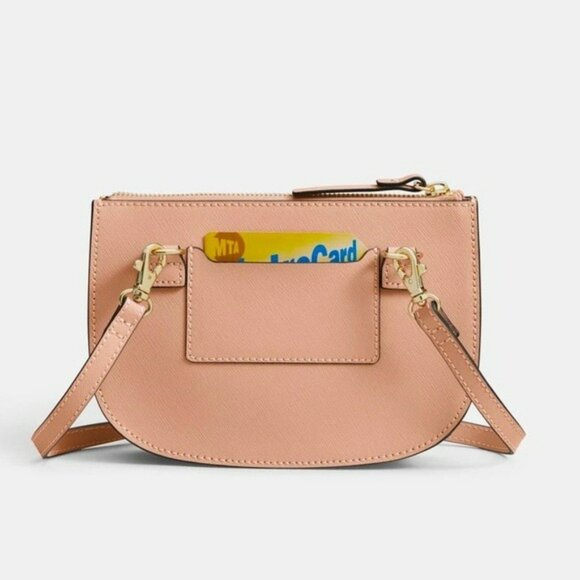 Lo & Sons Waverley 2 Pink Rose Quartz crossbody / wristlet / belt bag w/ gold hw - Picture 2 of 12